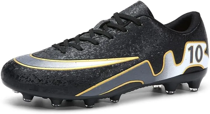 Mens Soccer Shoes Low-Tops Lace-Up Non-Slip Spikes Indoor Football Futsal Professional Training Turf Outdoor Indoor Football Boots