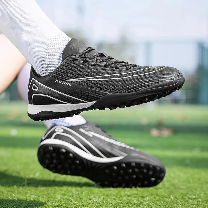 Mens Soccer Shoes Low-Tops Lace-Up Non-Slip Spikes Indoor Football Futsal Professional Training Turf Outdoor Indoor Football Boots