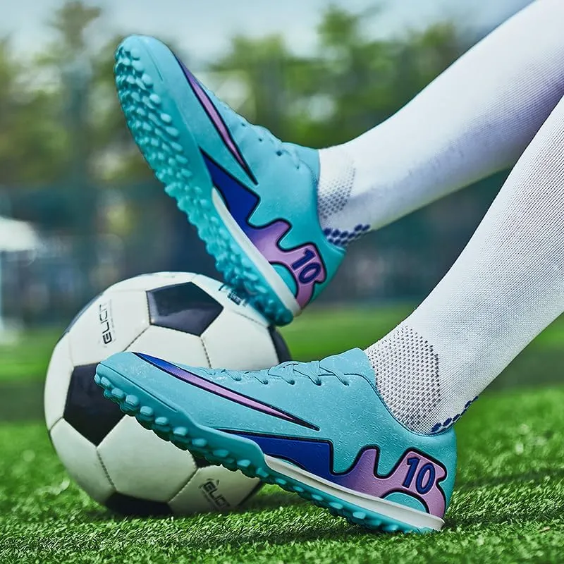 Mens Soccer Shoes Low-Tops Lace-Up Non-Slip Spikes Indoor Football Futsal Professional Training Turf Outdoor Indoor Football Boots