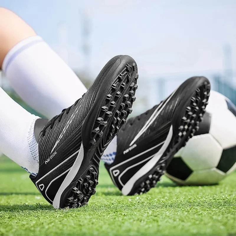 Mens Soccer Shoes Low-Tops Lace-Up Non-Slip Spikes Indoor Football Futsal Professional Training Turf Outdoor Indoor Football Boots