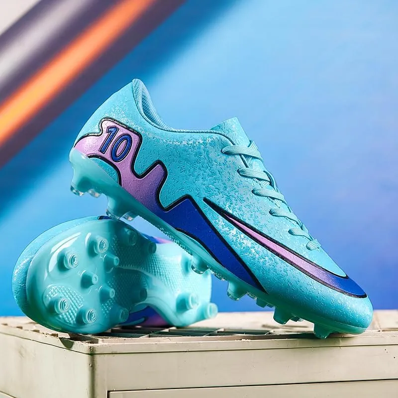 Mens Soccer Shoes Low-Tops Lace-Up Non-Slip Spikes Indoor Football Futsal Professional Training Turf Outdoor Indoor Football Boots