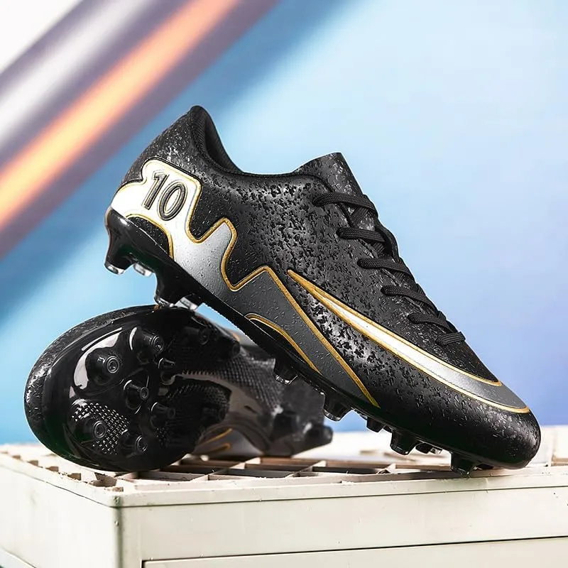 Mens Soccer Shoes Low-Tops Lace-Up Non-Slip Spikes Indoor Football Futsal Professional Training Turf Outdoor Indoor Football Boots