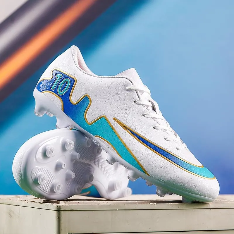 Mens Soccer Shoes Low-Tops Lace-Up Non-Slip Spikes Indoor Football Futsal Professional Training Turf Outdoor Indoor Football Boots