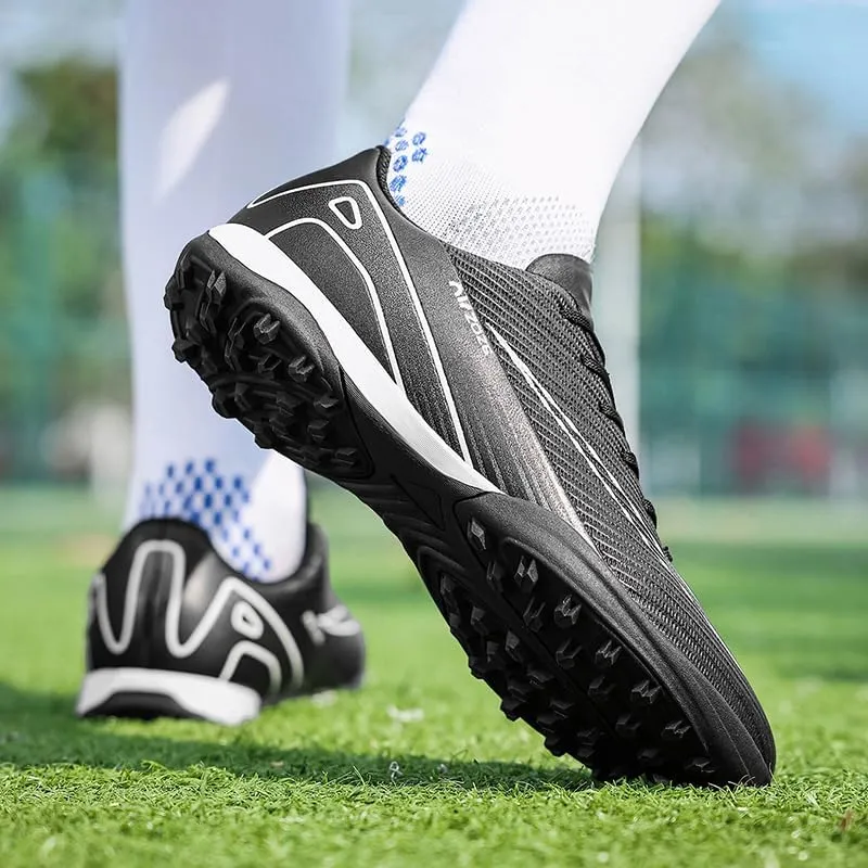 Mens Soccer Shoes Low-Tops Lace-Up Non-Slip Spikes Indoor Football Futsal Professional Training Turf Outdoor Indoor Football Boots