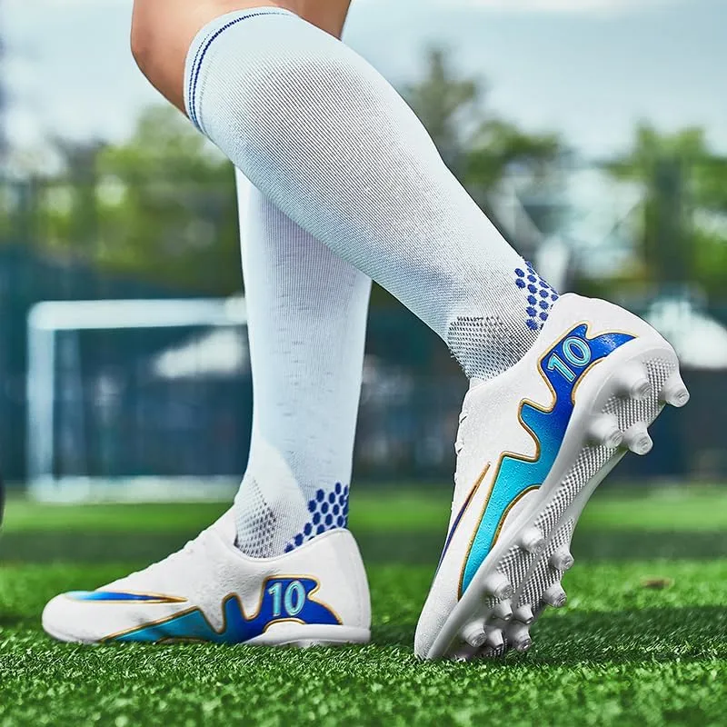 Mens Soccer Shoes Low-Tops Lace-Up Non-Slip Spikes Indoor Football Futsal Professional Training Turf Outdoor Indoor Football Boots