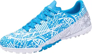Mens Soccer Shoes Low-Tops Lace-Up Non-Slip Spikes Indoor Football Futsal TF Turf Cleats
