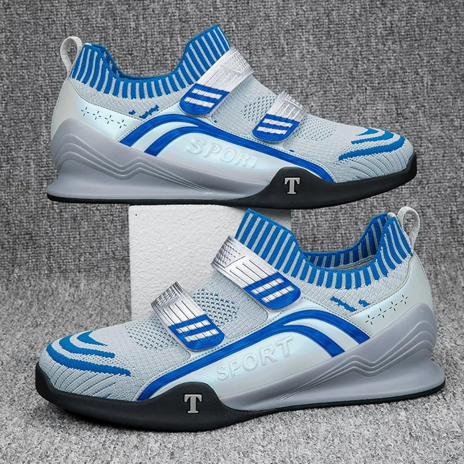 Men's Squat Deadlift Shoes Weight Lifting Shoes for Powerlifting Indoor Fitness Sneakers Balance Comprehensive Training Shoes for Weight Lifting Hard Pulling and Weight Training