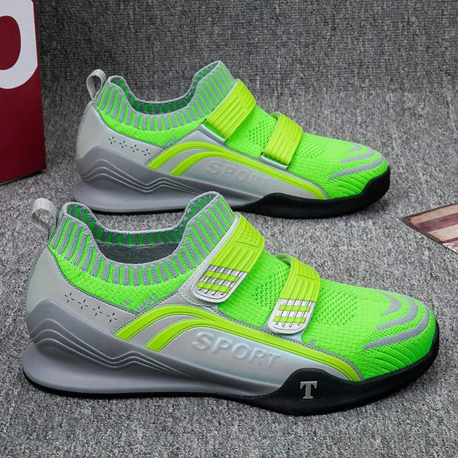 Men's Squat Deadlift Shoes Weight Lifting Shoes for Powerlifting Indoor Fitness Sneakers Balance Comprehensive Training Shoes for Weight Lifting Hard Pulling and Weight Training