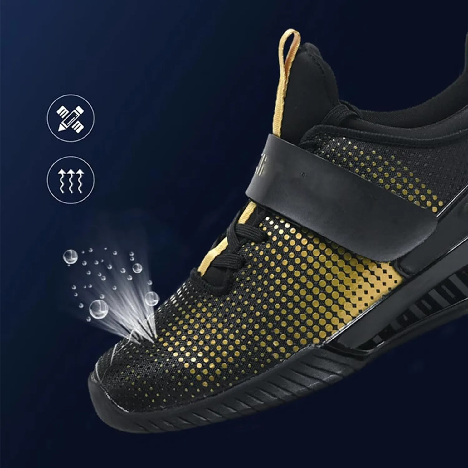 Mens Squat Shoes Weightlifting Shoes Fitness Cross-Trainer Shoes Indoor Fitness Sneakers Unisex Anti-Skid Balance Comprehensive Training Shoes