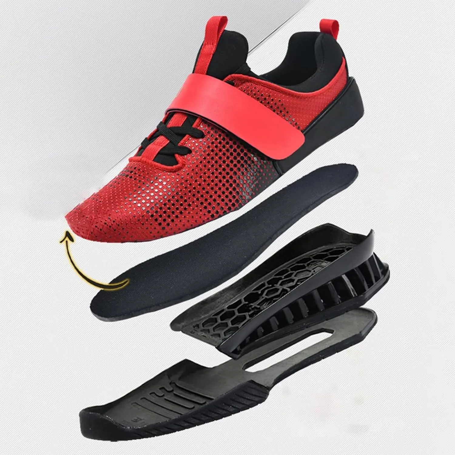 Mens Squat Shoes Weightlifting Shoes Fitness Cross-Trainer Shoes Indoor Fitness Sneakers Unisex Anti-Skid Balance Comprehensive Training Shoes
