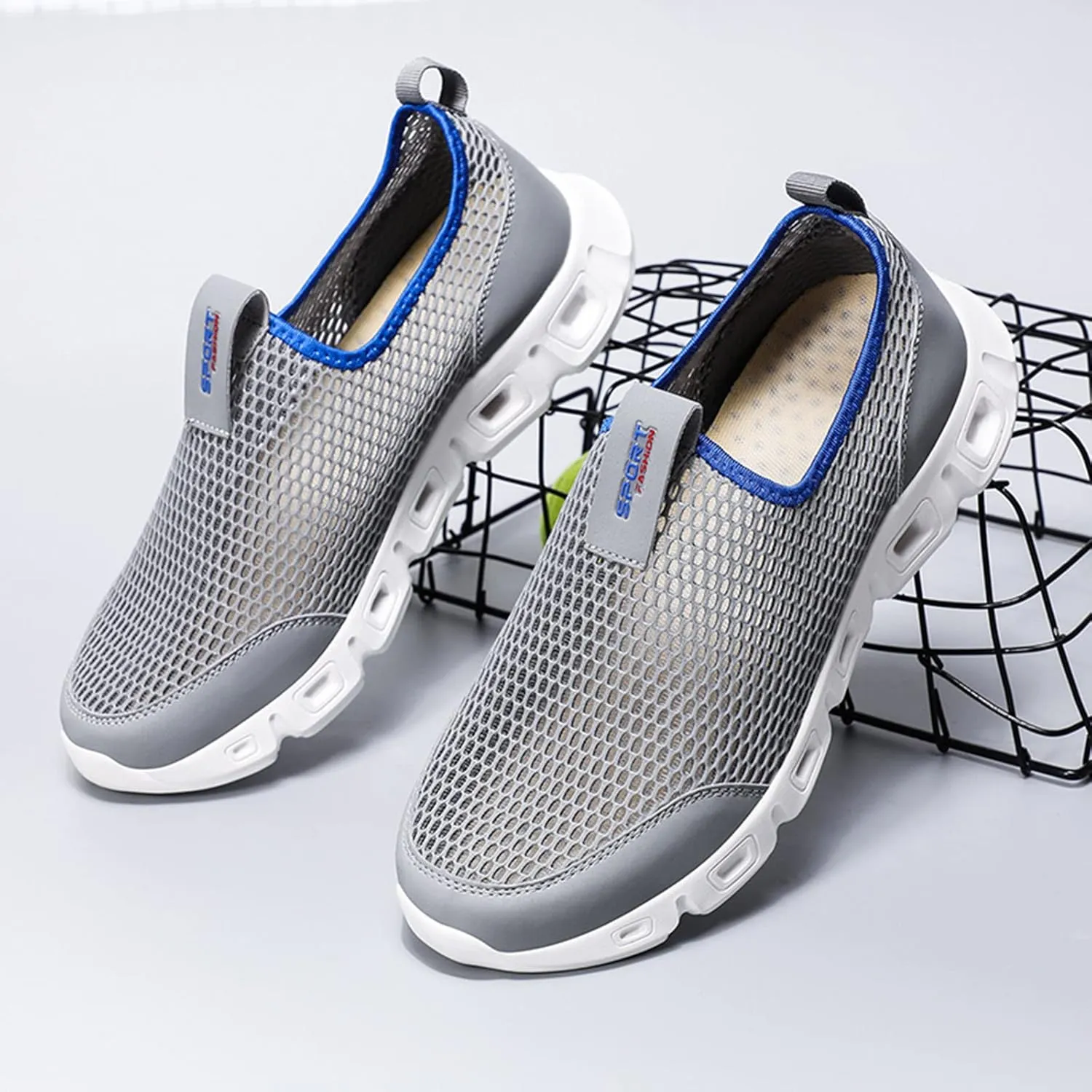 Men's Walking Running Tennis Cushioning Shoes Active Float Non Slip Athletic Gym Workout Jogging Comfortable Sneakers Urtra Lightweight Breathable Shoes for Men Summer Beach Walking