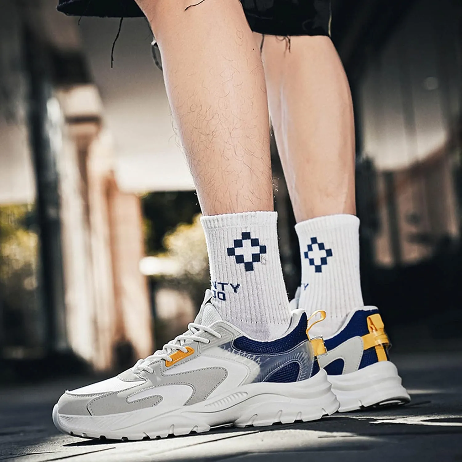 Mens Walking Shoes Lightweight Breathable Slip On Running Shoes Comfortable Fashion Non Slip Lace Up Sneakers Workout Casual Sports Sneaker with Arch Support Men
