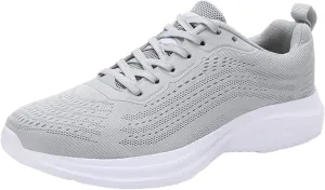 Mens Walking Shoes Sports Tennis Sneakers Lace Up Non Slip Running Shoes Lightweight Workout Footwear Breathable Mesh Fashion Sneaker with Arch Support for Men Gym Outdoor