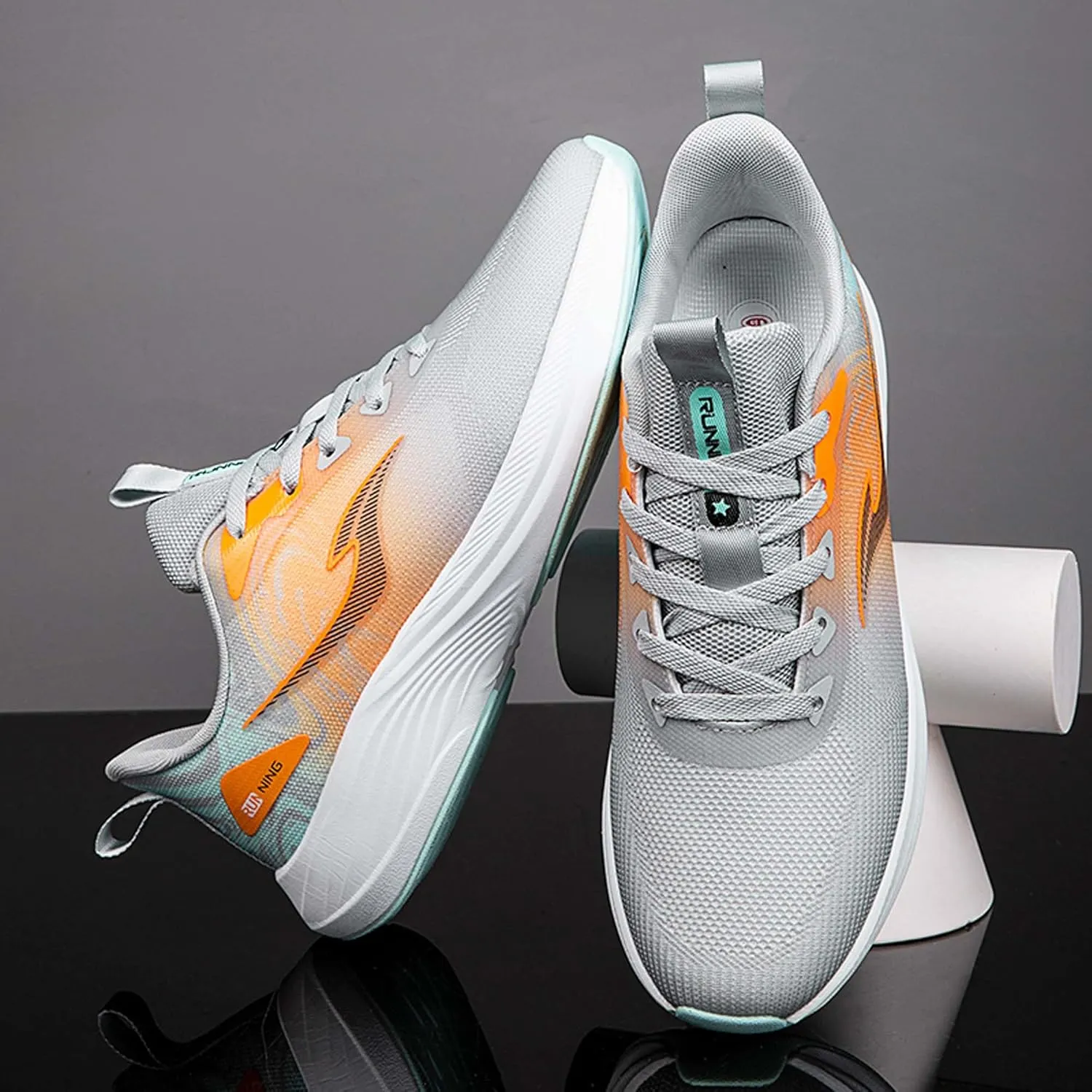 Mens Womens Sneakers, Lightweight Running Shoes, Knitted mesh Comfortable and Breathable, Thick Sole Rebound, Arch Support, Suitable for a Variety of Indoor and Outdoor Sports Training