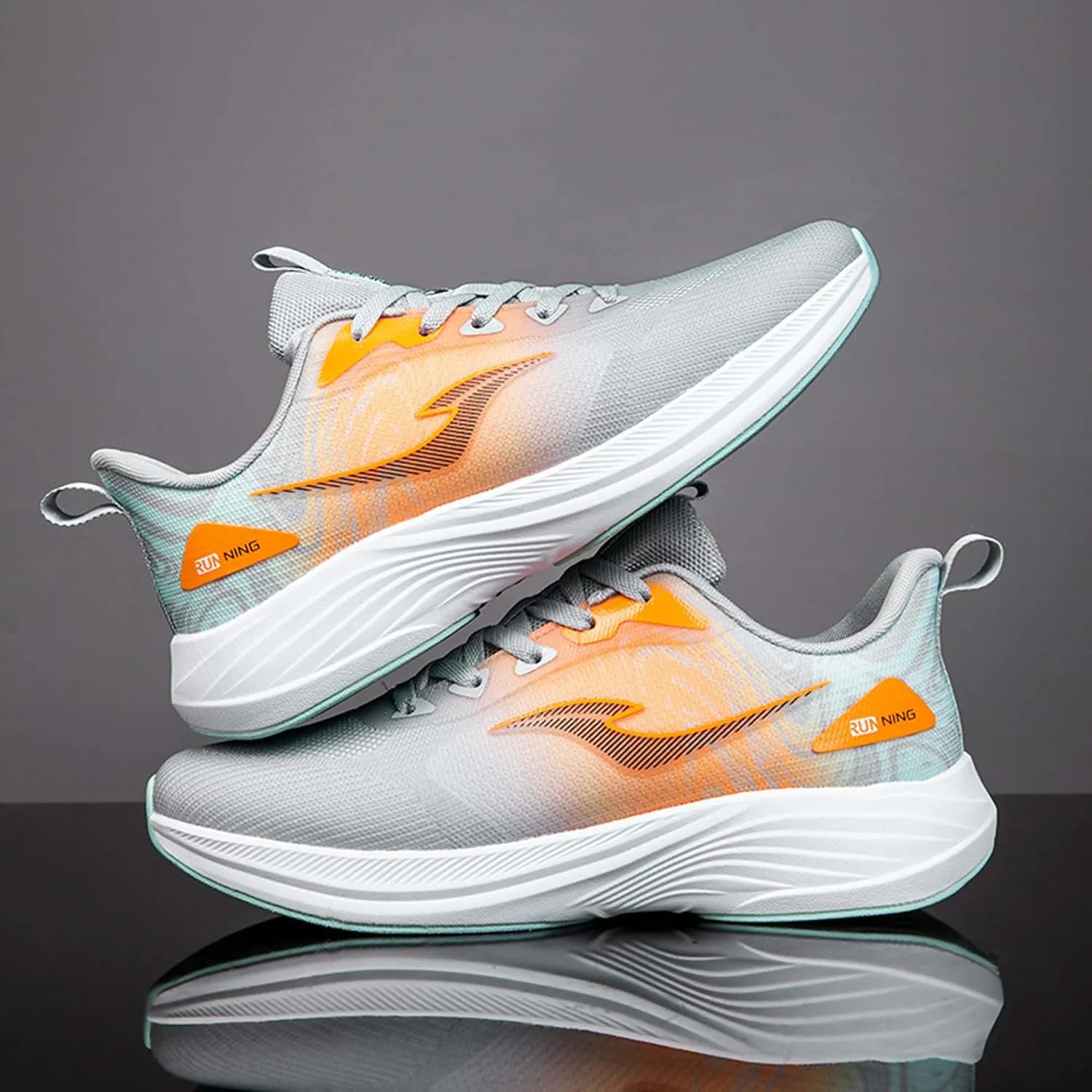 Mens Womens Sneakers, Lightweight Running Shoes, Knitted mesh Comfortable and Breathable, Thick Sole Rebound, Arch Support, Suitable for a Variety of Indoor and Outdoor Sports Training