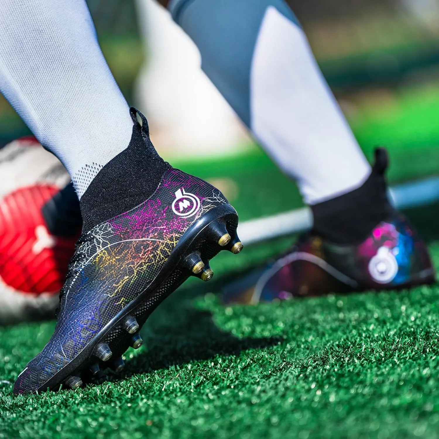 Mens Womens Soccer Cleats Youth Soccer Shoes Football Shoes High-Top Football Cleats Outdoor/Indoor Athletic Shoes Sneakers