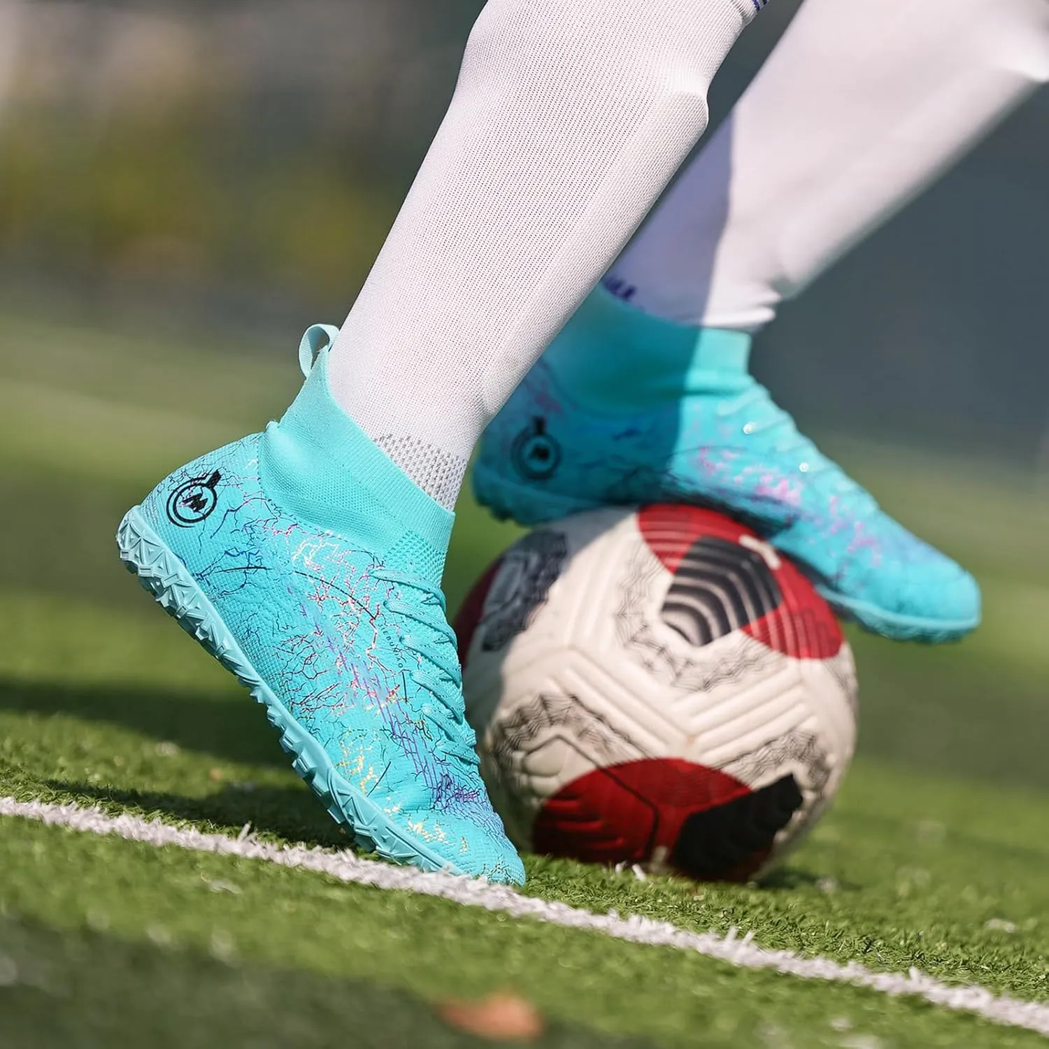 Mens Womens Soccer Cleats Youth Soccer Shoes Football Shoes High-Top Football Cleats Outdoor/Indoor Athletic Shoes Sneakers