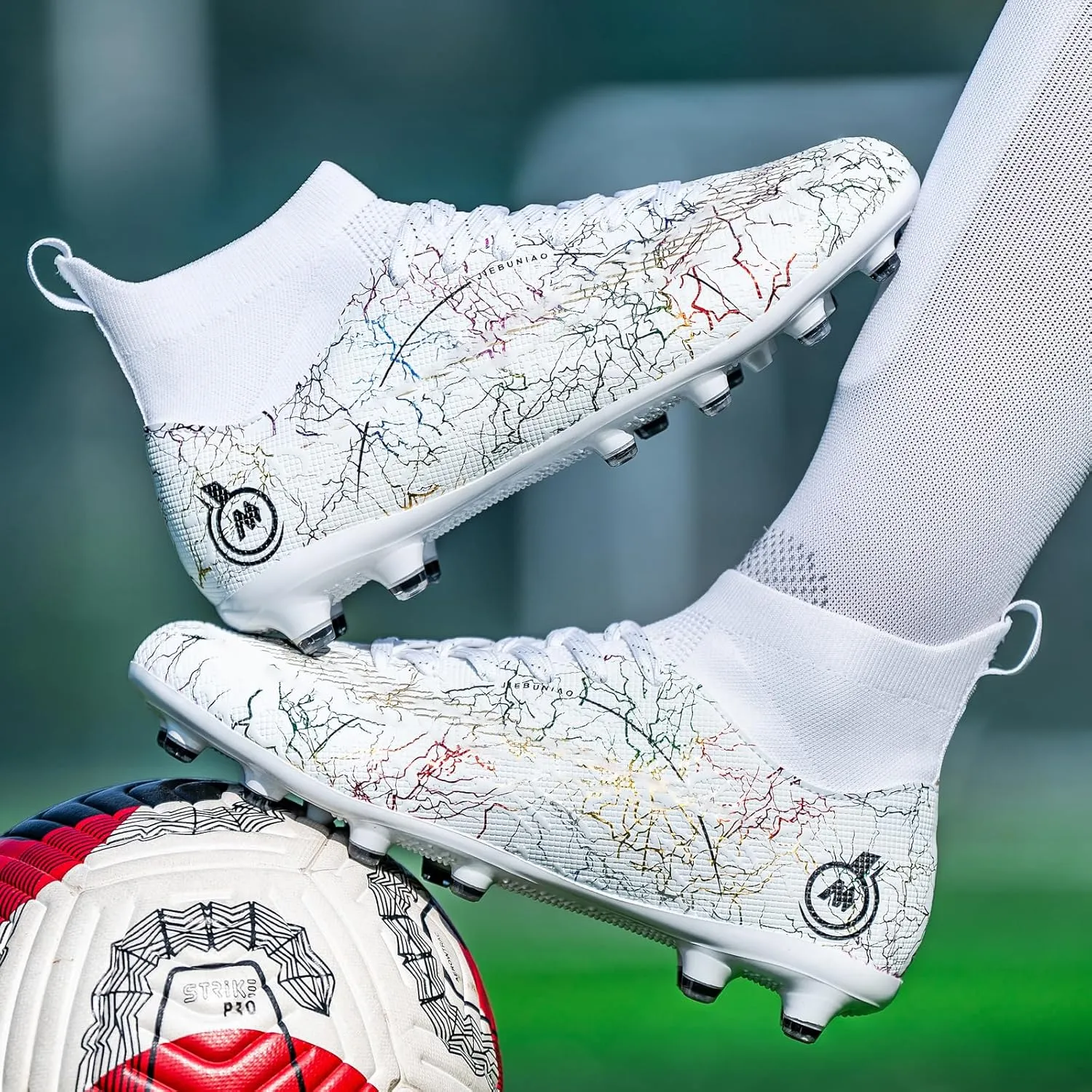 Mens Womens Soccer Cleats Youth Soccer Shoes Football Shoes High-Top Football Cleats Outdoor/Indoor Athletic Shoes Sneakers