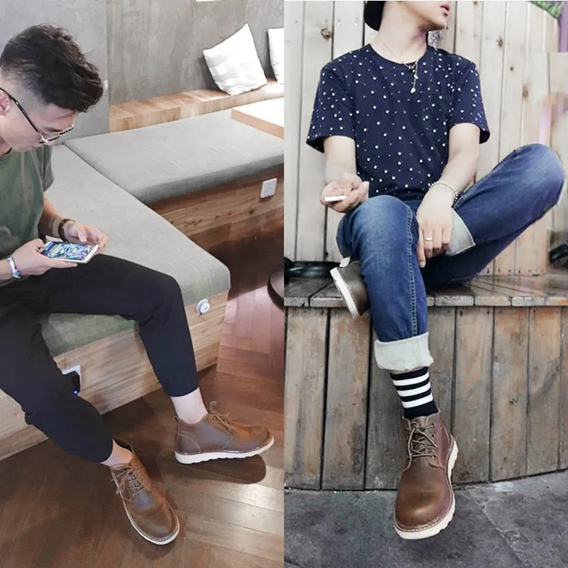 Mid-top British Style Big Head Shoes