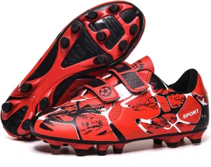 Mnplciea Kids Soccer Cleats Boys Girls Athletic Football Shoes Outdoor Anti-Slip Firm Ground Soccer Shoes