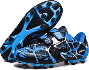 Mnplciea Kids Soccer Cleats Boys Girls Athletic Football Shoes Outdoor Anti-Slip Firm Ground Soccer Shoes