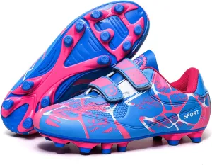 Mnplciea Kids Soccer Cleats Boys Girls Athletic Football Shoes Outdoor Anti-Slip Firm Ground Soccer Shoes