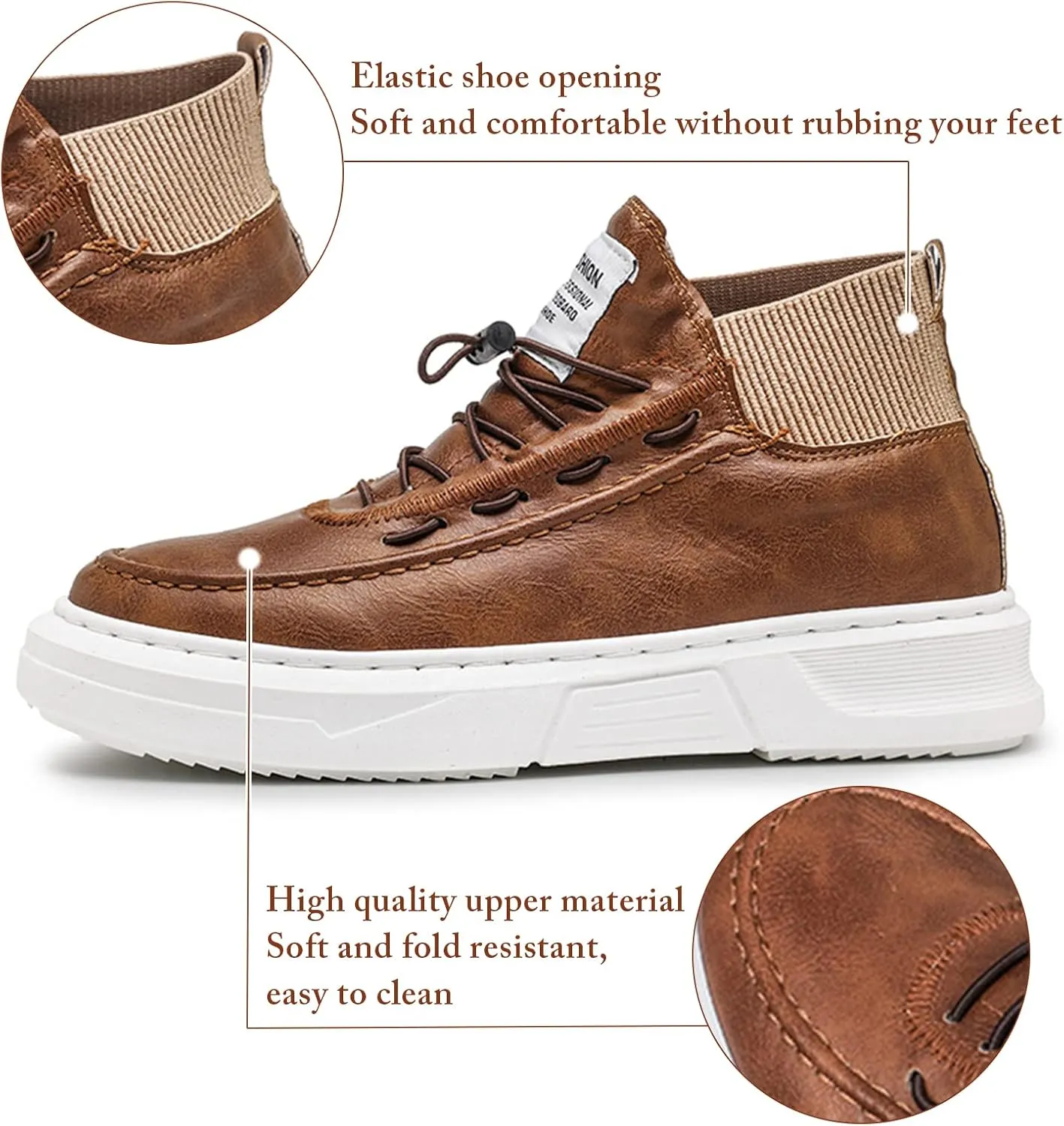 Mnplciea Skate Shoes for Men High-Top Fashion Casual Sneakers Comfortable Walking Shoes