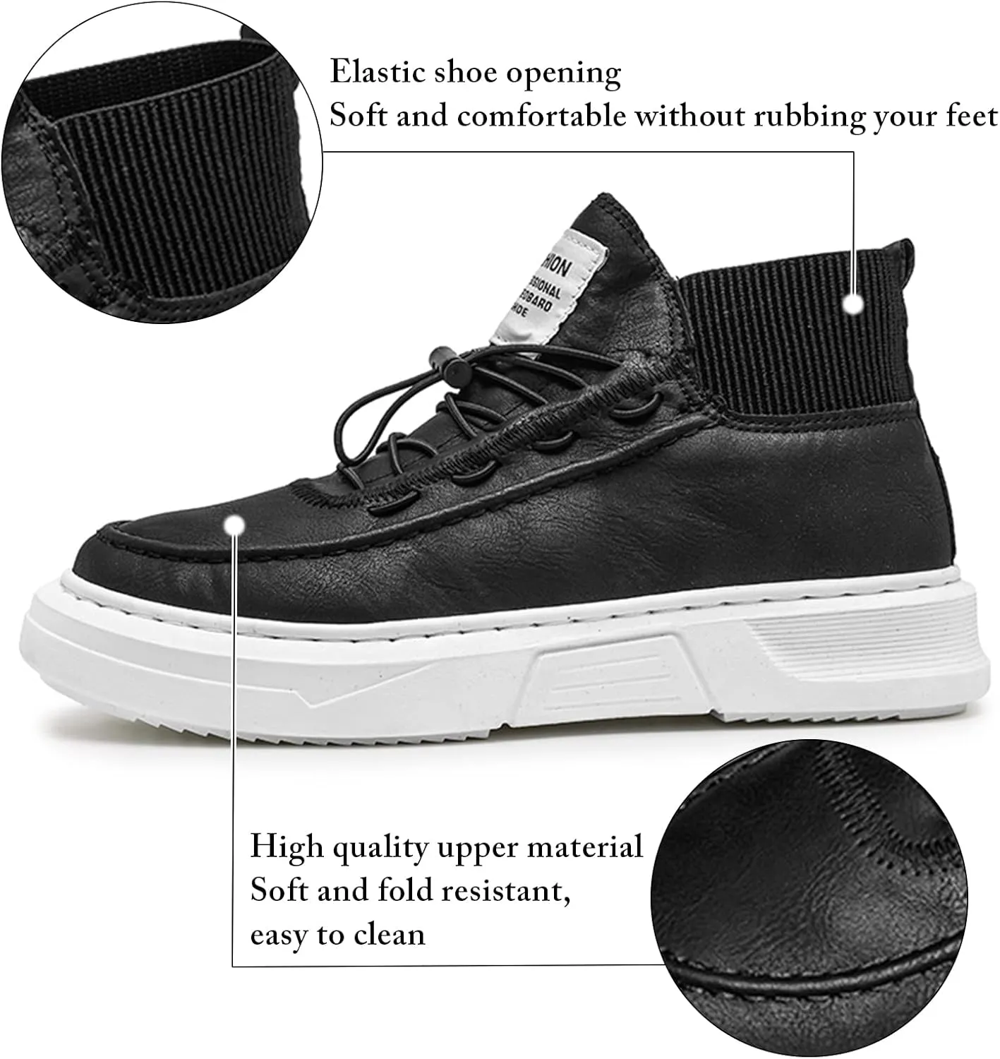 Mnplciea Skate Shoes for Men High-Top Fashion Casual Sneakers Comfortable Walking Shoes