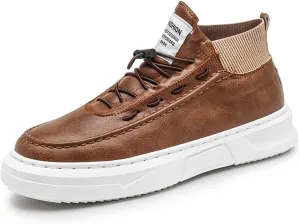Mnplciea Skate Shoes for Men High-Top Fashion Casual Sneakers Comfortable Walking Shoes