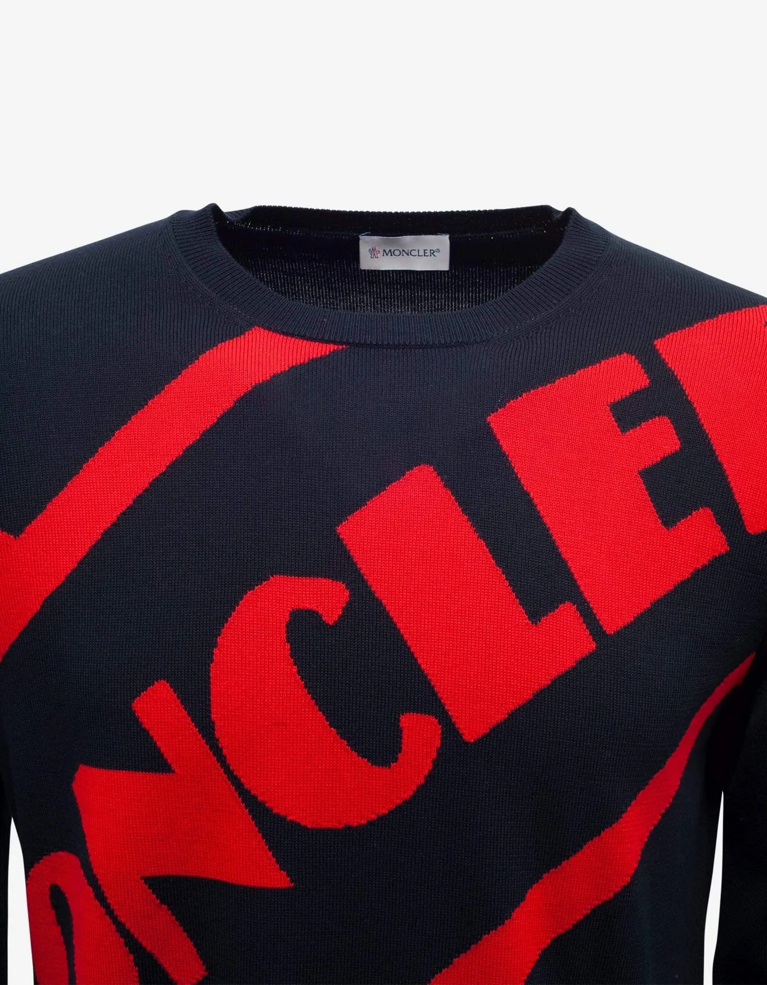 Moncler Navy Blue Logo Graphic Sweater
