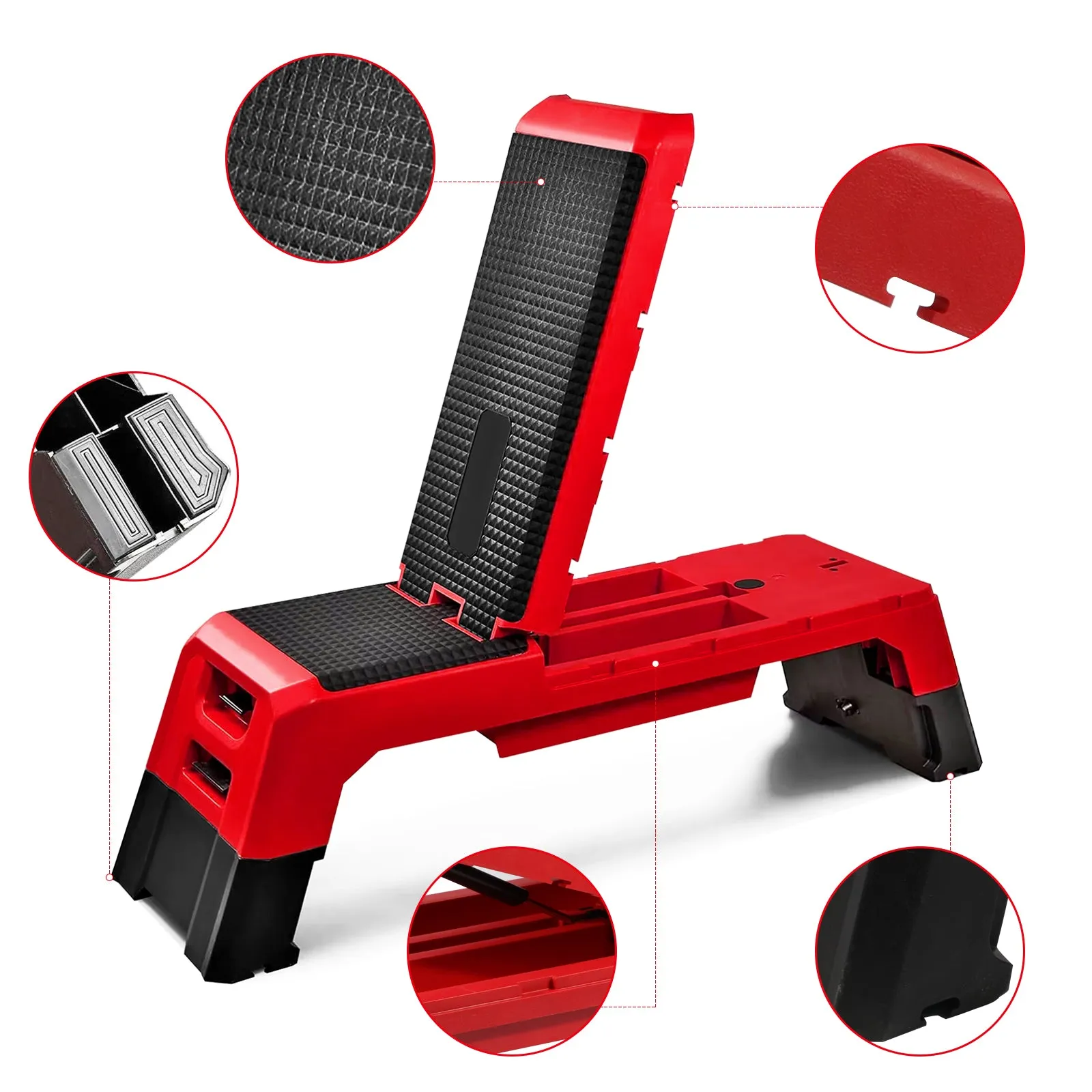 Multifunctional Fitness Step Platform Adjustable Aerobic Deck Resistance Bands