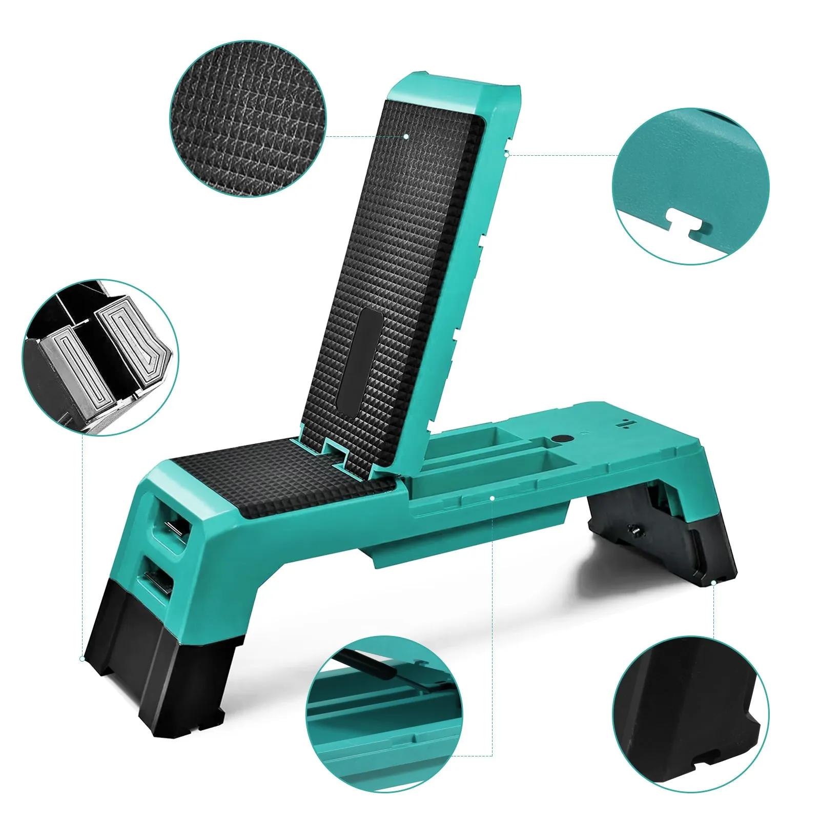 Multifunctional Fitness Step Platform Adjustable Aerobic Deck Resistance Bands