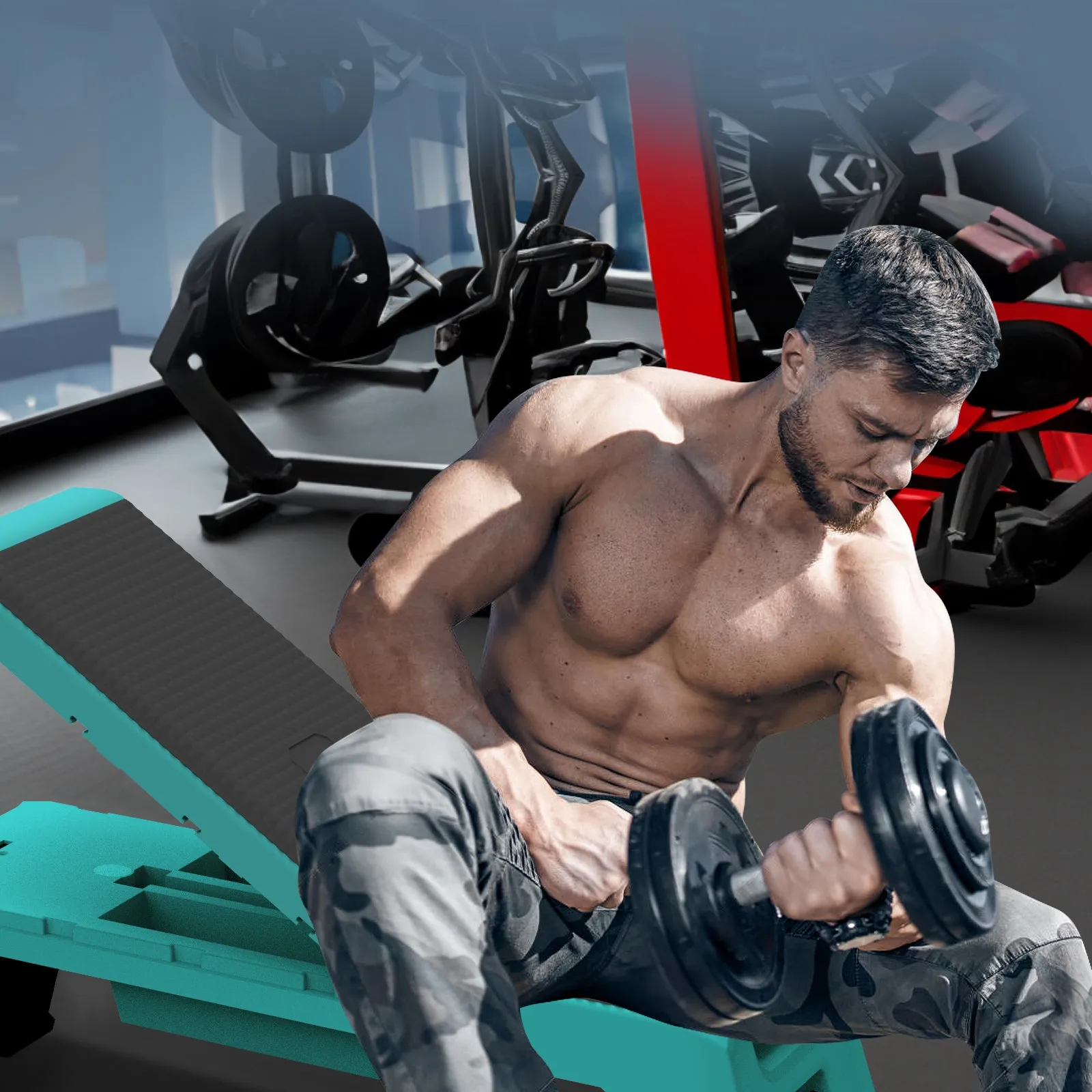 Multifunctional Fitness Step Platform Adjustable Aerobic Deck Resistance Bands