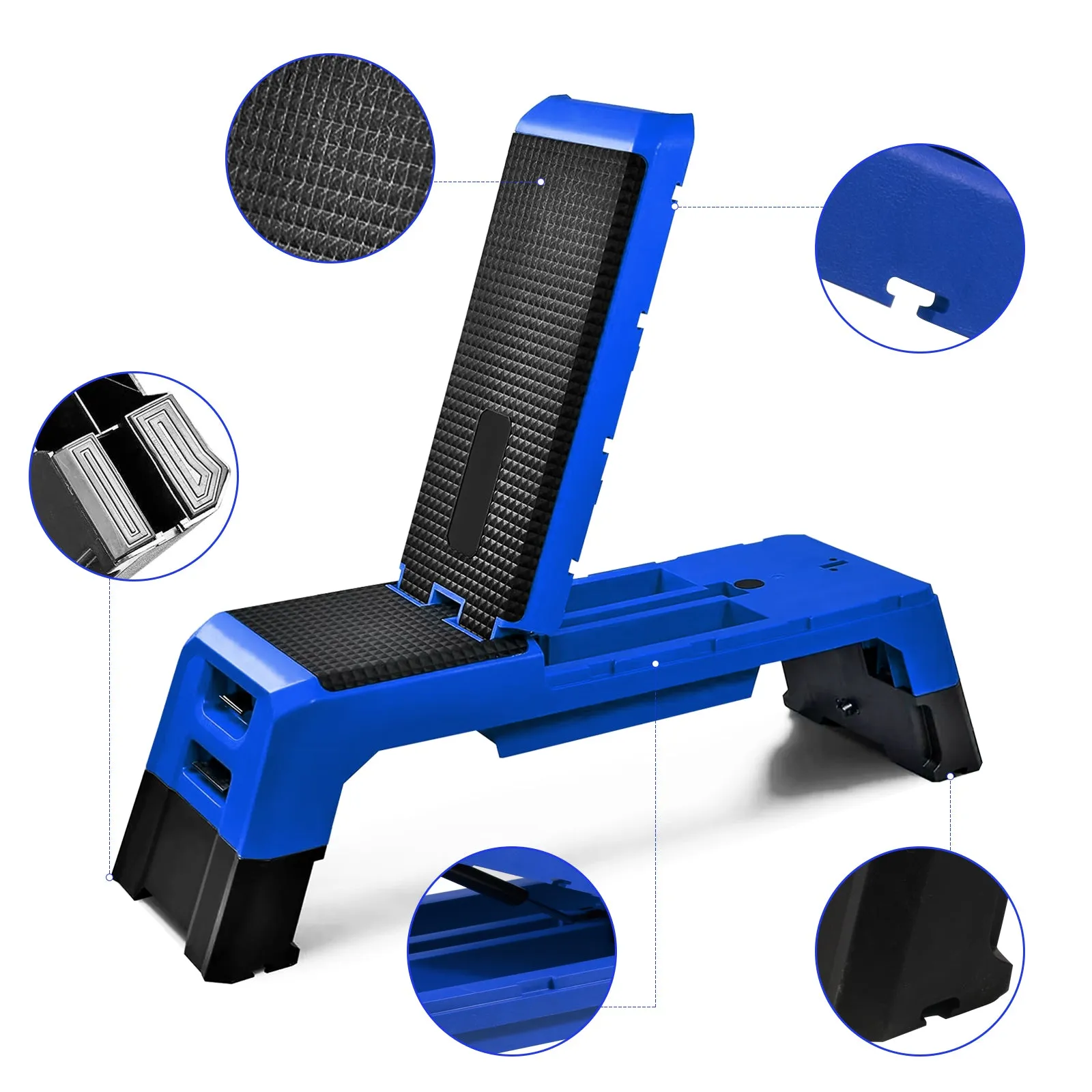 Multifunctional Fitness Step Platform Adjustable Aerobic Deck Resistance Bands
