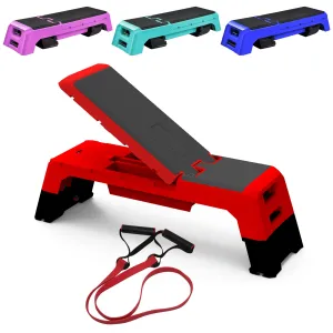 Multifunctional Fitness Step Platform Adjustable Aerobic Deck Resistance Bands