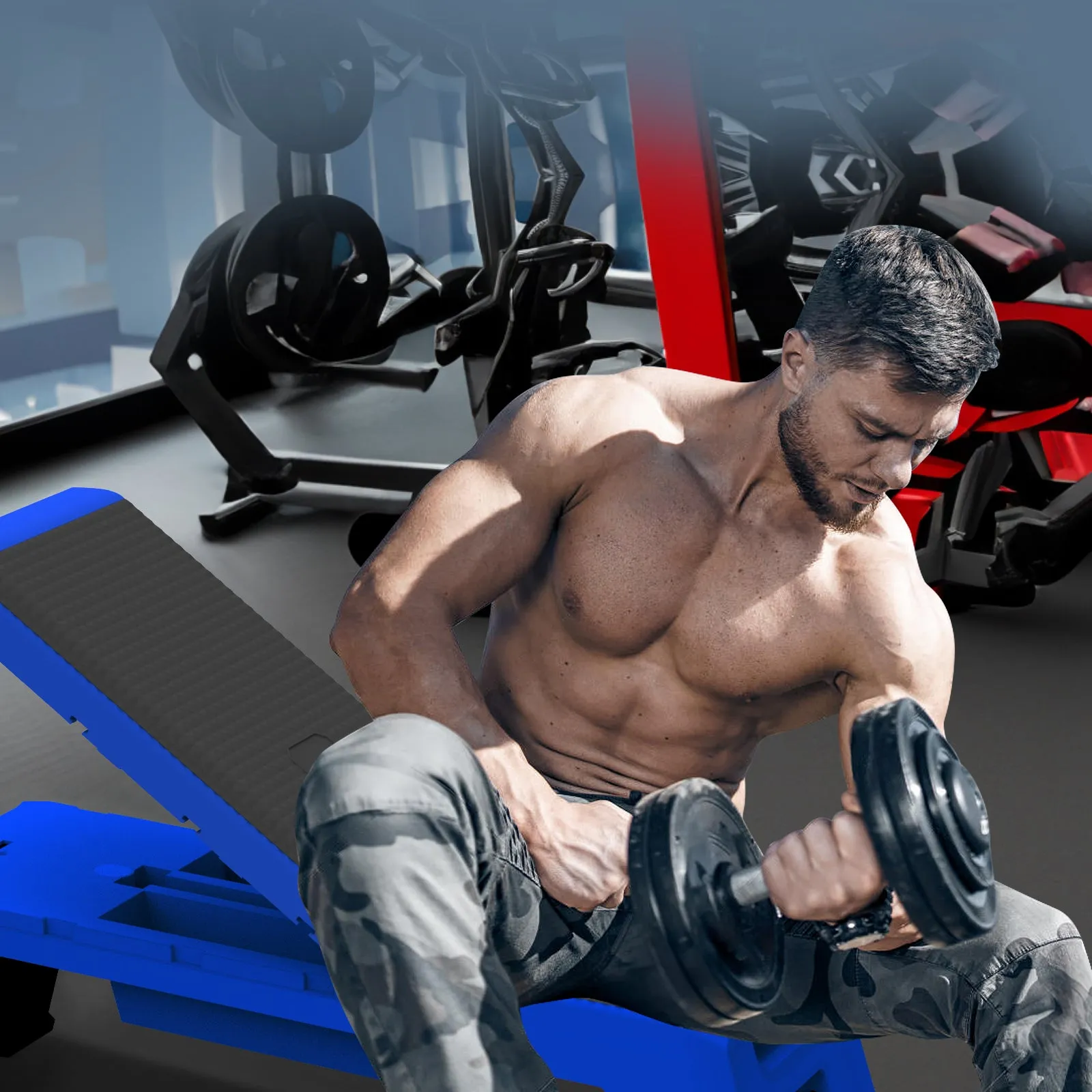 Multifunctional Fitness Step Platform Adjustable Aerobic Deck Resistance Bands