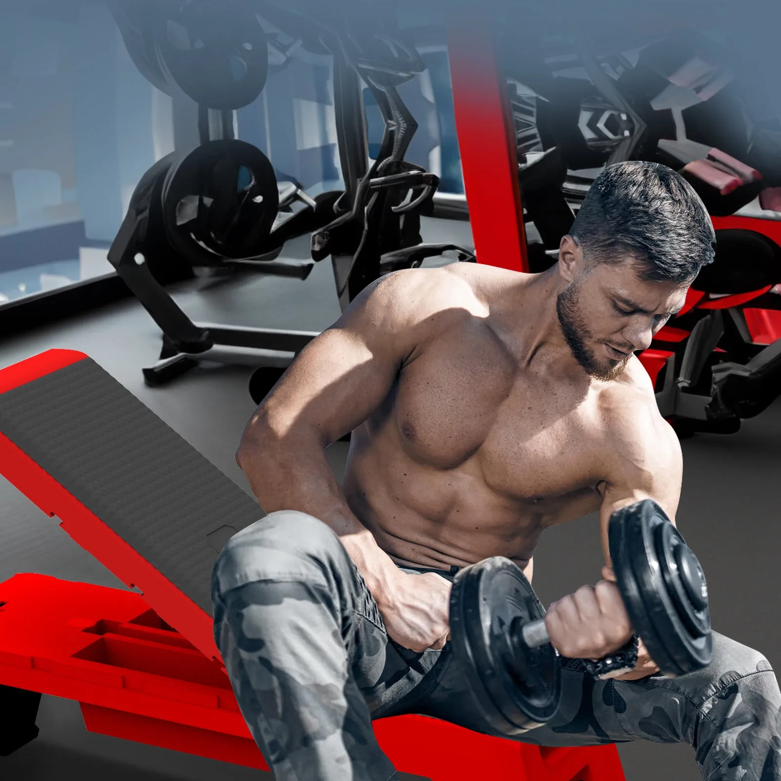 Multifunctional Fitness Step Platform Adjustable Aerobic Deck Resistance Bands