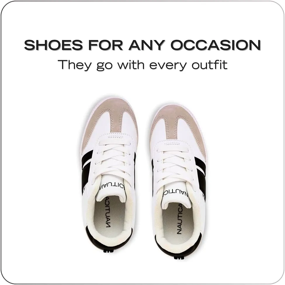 Nautica Boys Girls Casual Fashion Shoes  Comfortable Soccer Classic Walking Tennis Sneakers for Kids  Breathable, Lightweight & Flexible (Lace Up/Bungee) (Low-Top/High Top)