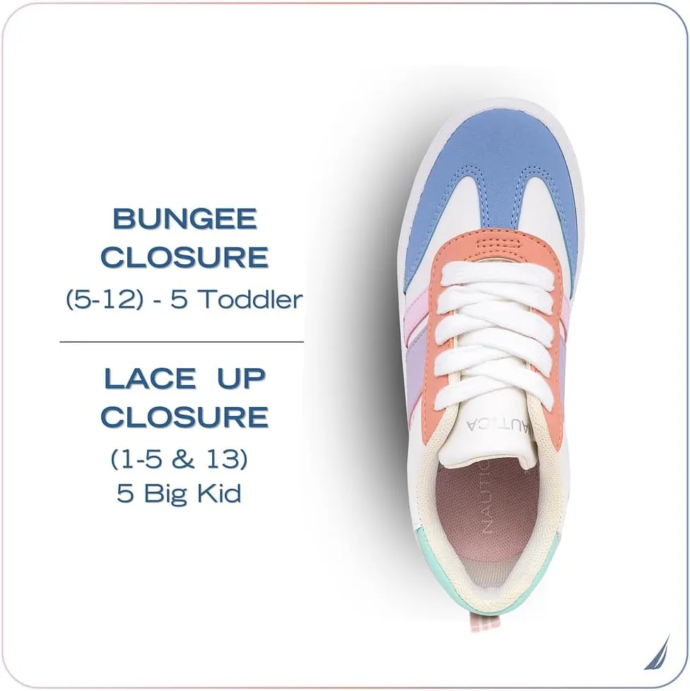 Nautica Boys Girls Casual Fashion Shoes  Comfortable Soccer Classic Walking Tennis Sneakers for Kids  Breathable, Lightweight & Flexible (Lace Up/Bungee) (Low-Top/High Top)
