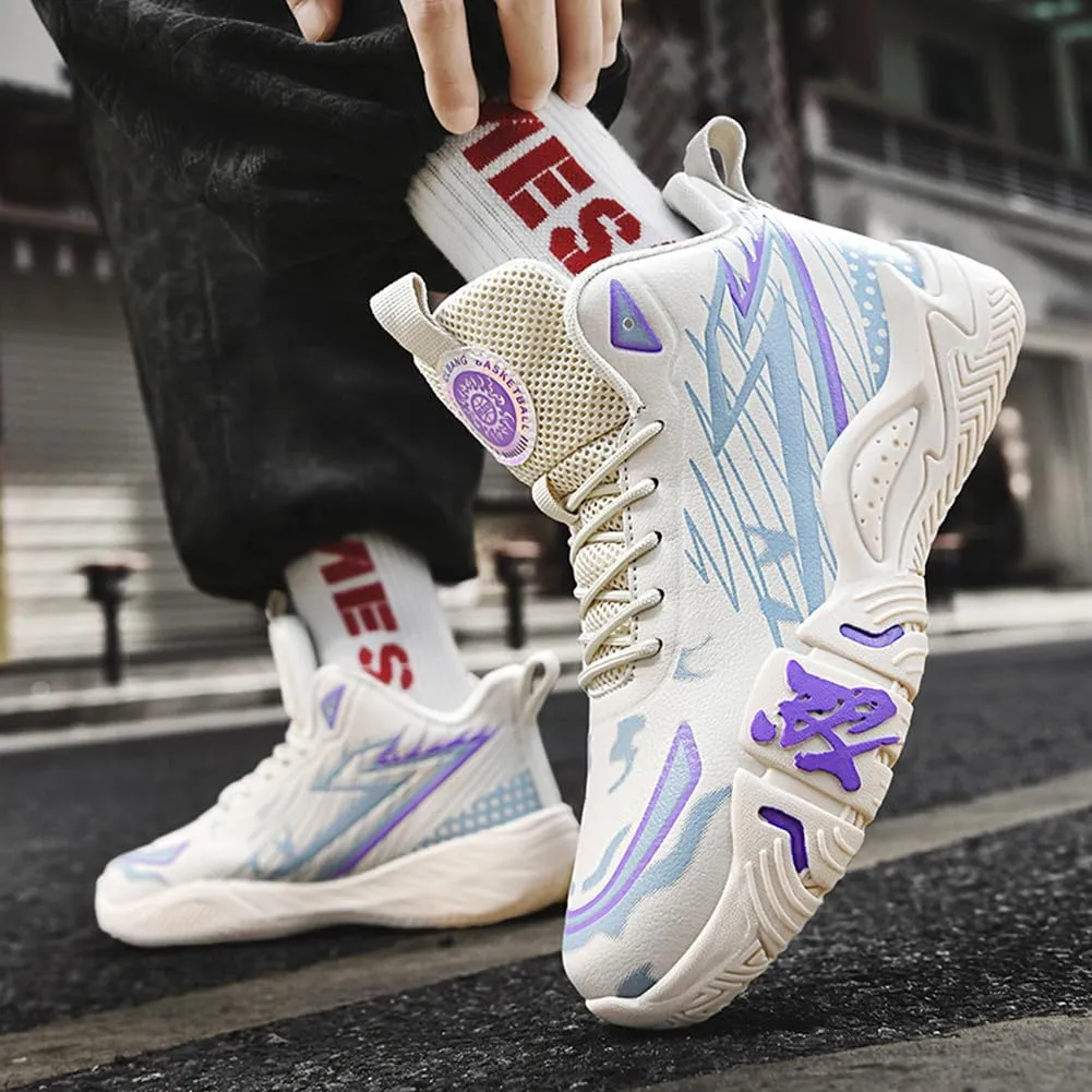 NCNDB Unisex Fashion Basketball Shoes High Top Anti Slip Sneakers Breathable Running Sports Shoes