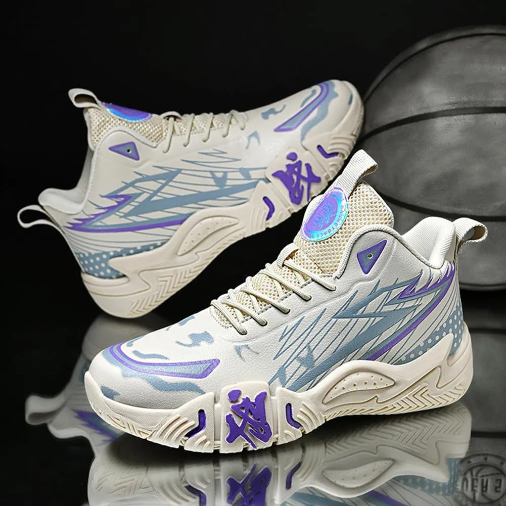 NCNDB Unisex Fashion Basketball Shoes High Top Anti Slip Sneakers Breathable Running Sports Shoes