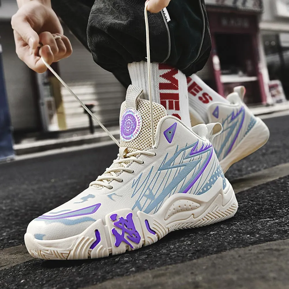 NCNDB Unisex Fashion Basketball Shoes High Top Anti Slip Sneakers Breathable Running Sports Shoes