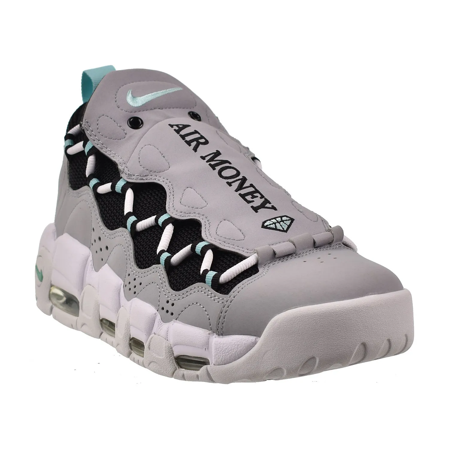 Nike Air More Money Uptempo Men's Shoes Wolf Grey-Island Green