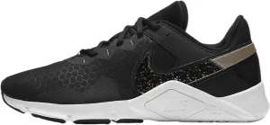 Nike Legend Essential 2 Women's Workout Shoes (CZ3668-001, Black/White/Metallic Gold Grain) Size 6.5