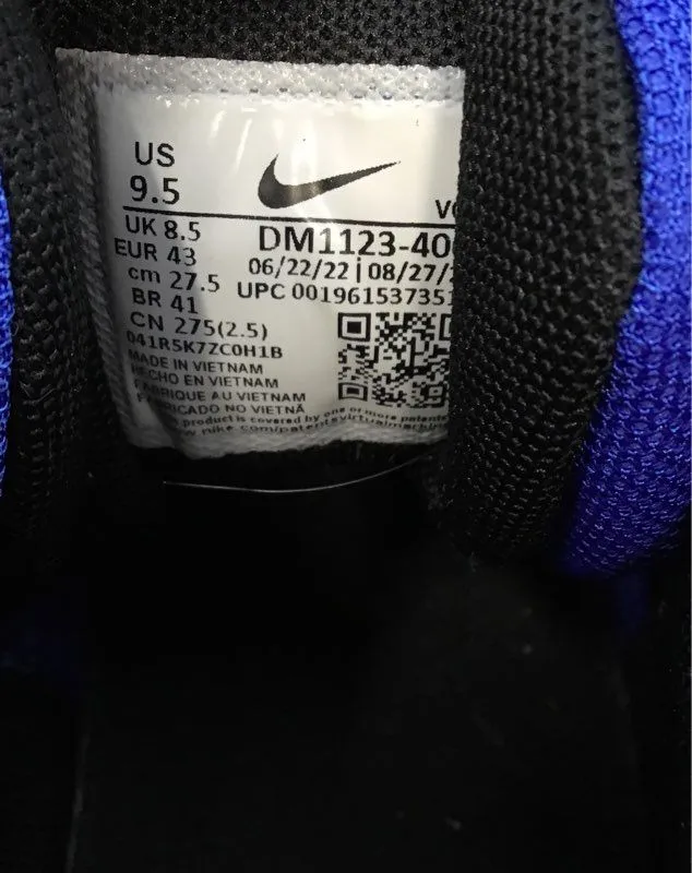 Nike Men's LeBron Witness 7 Blue Low-Top Basketball Shoes - Size 9.5