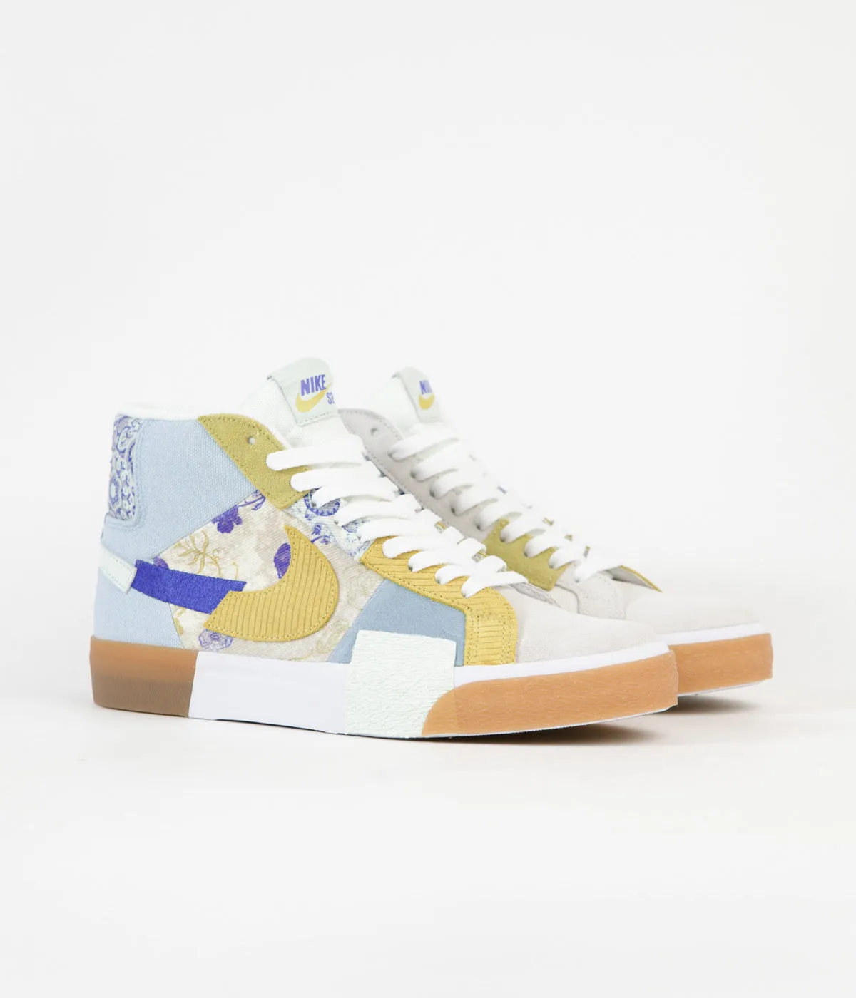 Nike SB Blazer Mid Premium Shoes - Boarder Blue / Racer Blue - Celery