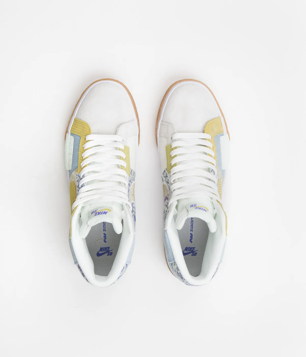 Nike SB Blazer Mid Premium Shoes - Boarder Blue / Racer Blue - Celery