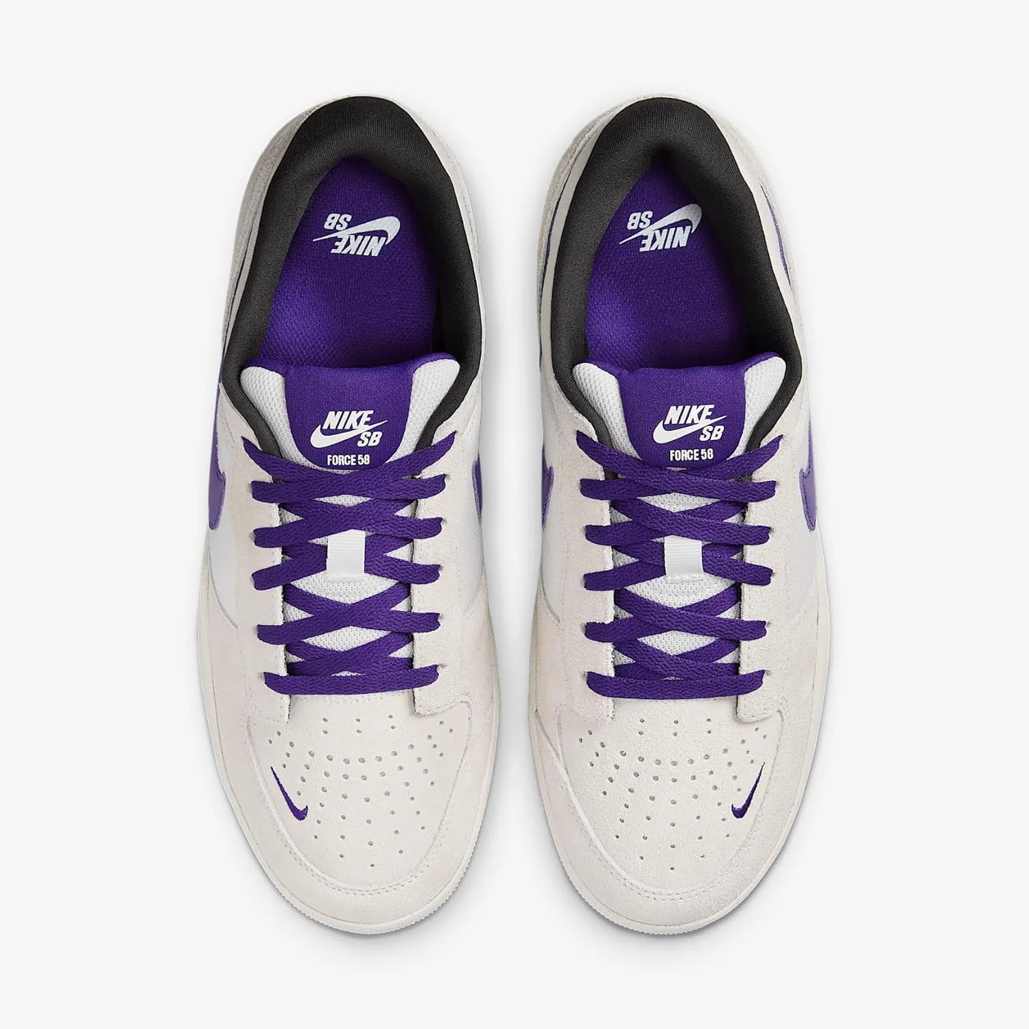 Nike SB Force 58 Skate Shoes (DV5477-006, Phantom/Summit White/Dark Smoke Grey/Court Purple)