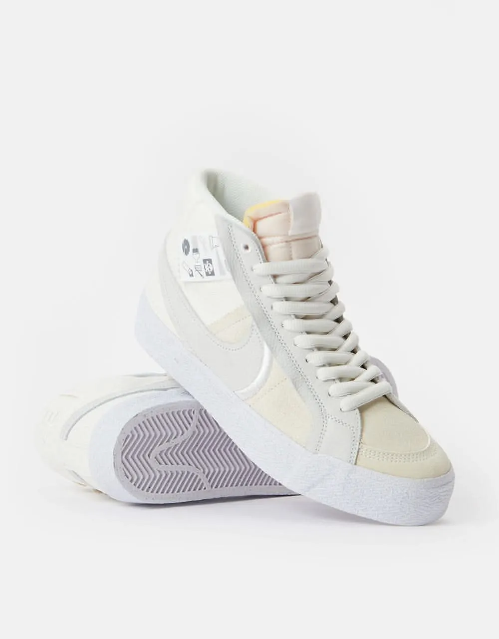 Nike SB Zoom Blazer Mid Premium Plus Skate Shoes - Summit White/Summit White