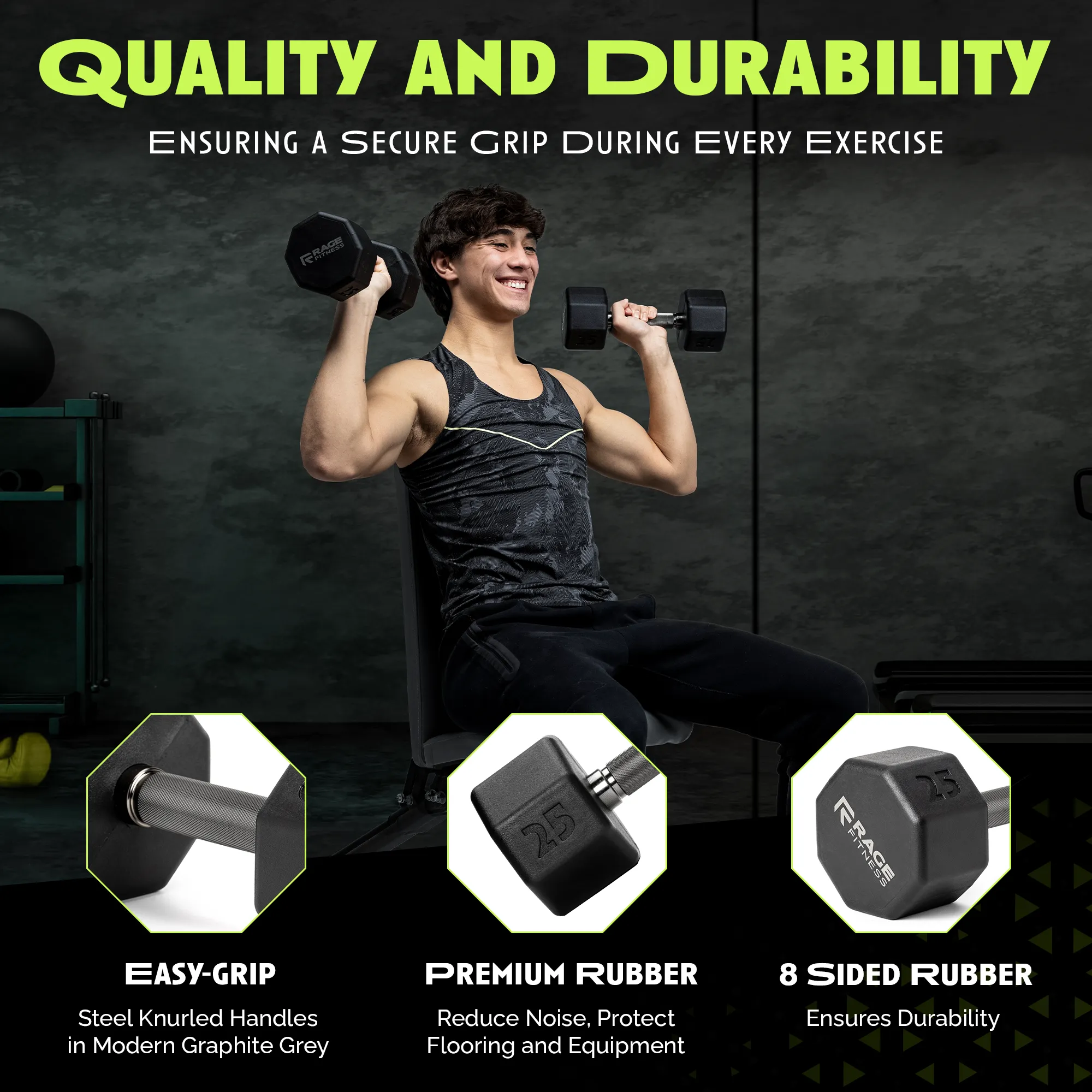 Octo Rubber Dumbbell